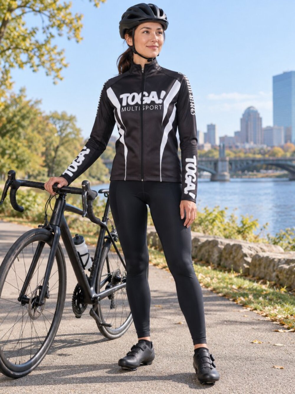 Sugoi Toga Multisport Women’s Cycling Jacket Black White Full Zip Size M